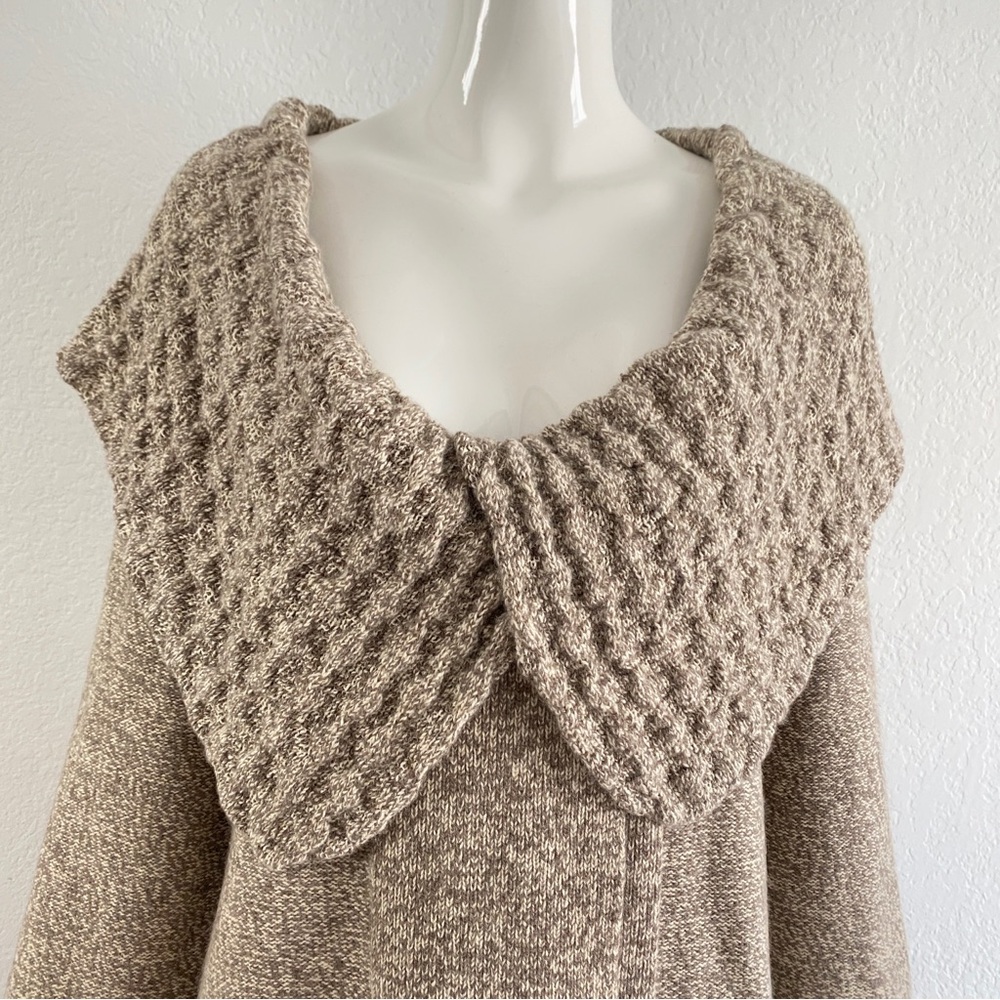 Nordstrom Tan cashmere Sweater with Textured Collar - Picture 2 of 11
